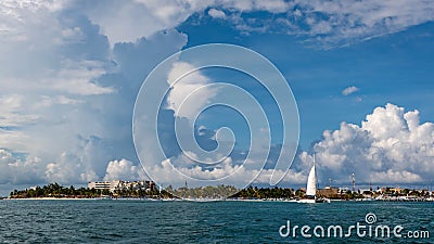 Big Sky over Isla Mujeres near Cancun Mexico Editorial Stock Photo