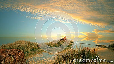 The big sky, the sunlight shining in the daytime Nature creates Stock Photo