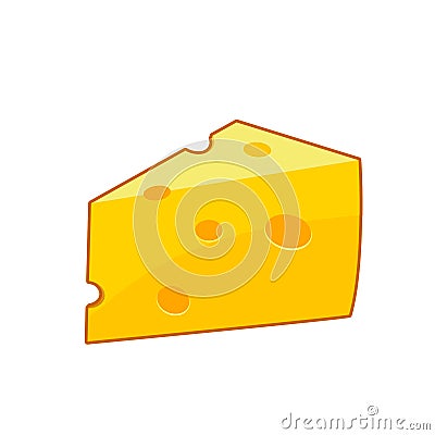 Big slice of cheese Vector Illustration