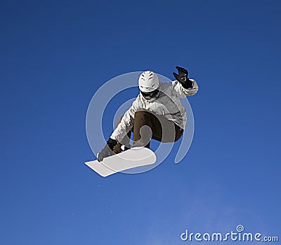 Big snowboard jump Stock Photo