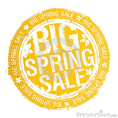 Big spring sale rubber stamp vector imprint template Vector Illustration