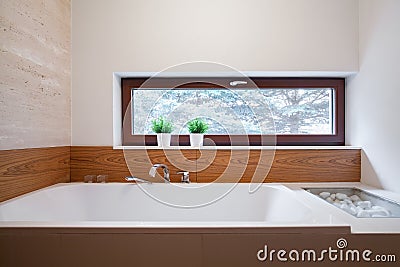 Big square bathtub Stock Photo