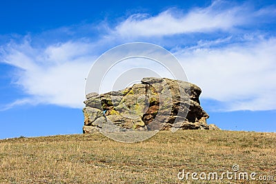 Big square stone in Suvinian Saxony Castle Stock Photo