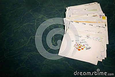 Big stack of mails Stock Photo