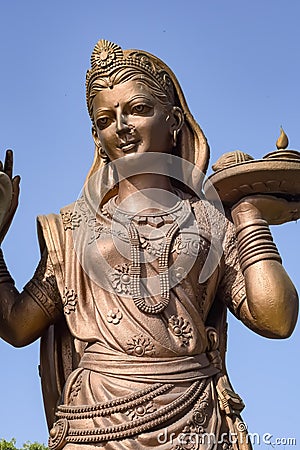 Big statue of Lord Radha Krishna near Delhi International airport, Delhi, India, Lord Krishna and Radha big statue touching sky at Stock Photo