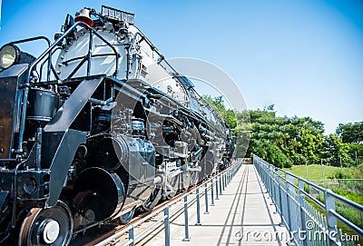 Big steam locomotive on display Editorial Stock Photo