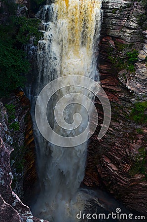 Strong waterfall at Chapada Diamantina national park. Brazil Stock Photo