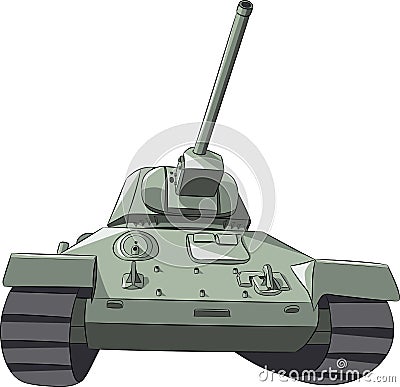 Medium tank of the second world war. Vector Illustration