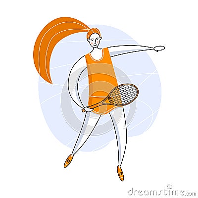 Big tennis women Vector Illustration