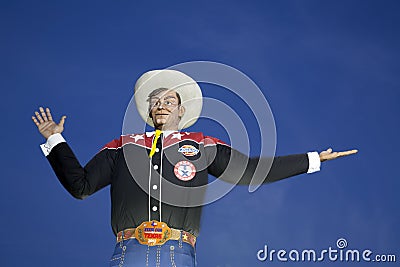 Big Tex on Fair Park night Texas Editorial Stock Photo