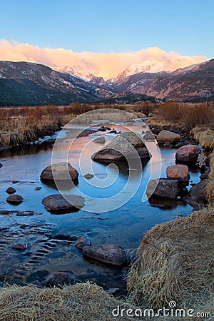 The Big Thompson River Flows Through Rocky Mountain National Par Stock Photo