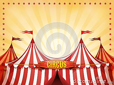 Big Top Circus Background With Banner Vector Illustration