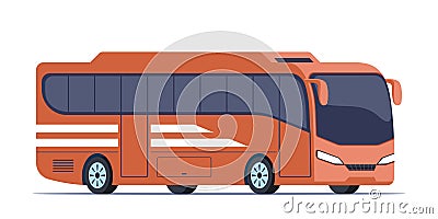 Big tour bus. Public passenger transport. Modern touristic bus. Vector illustration Vector Illustration