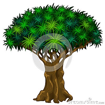 Big tree with veins. Stages of turning tree series Vector Illustration