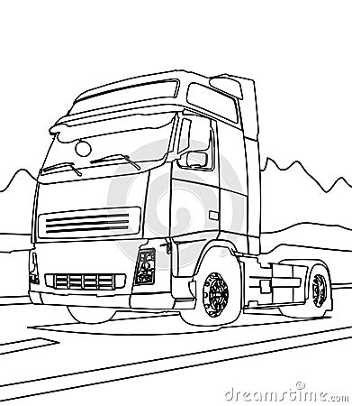 Big truck coloring page Stock Photo