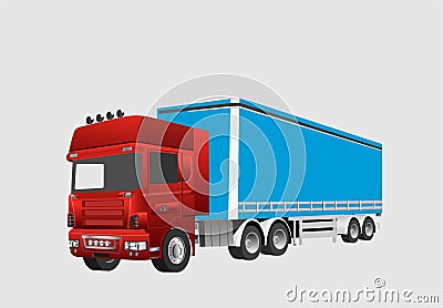 Big truck vector illustration, isolated in white, good for transport and Cartoon Illustration