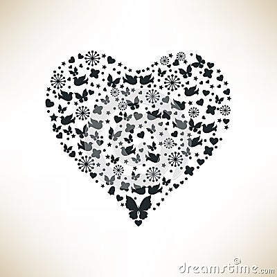 Big unusual heart Vector Illustration