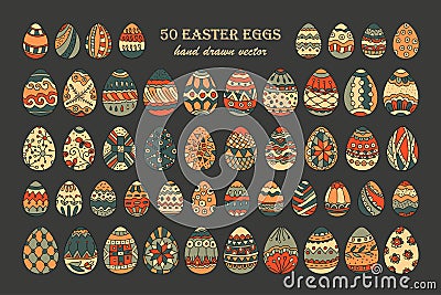 Big vector Easter egg set. Vector Illustration