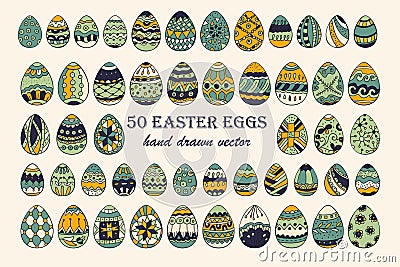 Big vector Easter egg set. Vector Illustration