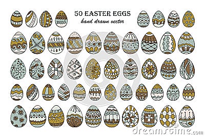 Big vector Easter egg set. Vector Illustration