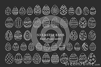 Big vector Easter egg set. Vector Illustration