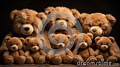Big very soft teddy bears, brown, white background , Generate AI Stock Photo