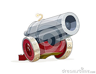 Big vintage gun with core Vector Illustration