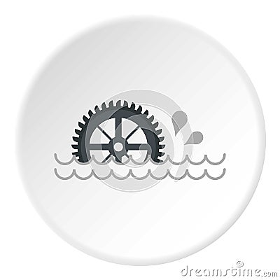 Big waterwheel icon circle Vector Illustration