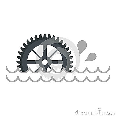 Big waterwheel icon isolated Vector Illustration