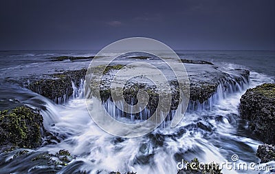 Big wave sea ocean at coral beach Stock Photo