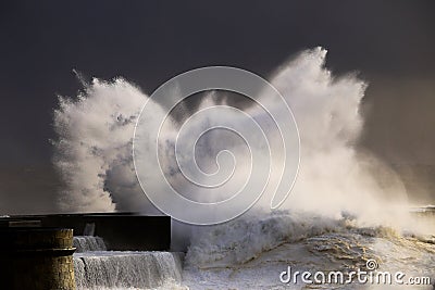 Big wave during a storm Stock Photo