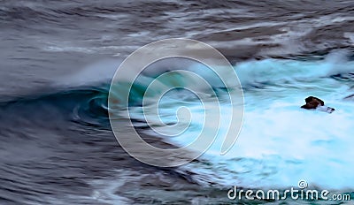 Big wave surfer Stock Photo