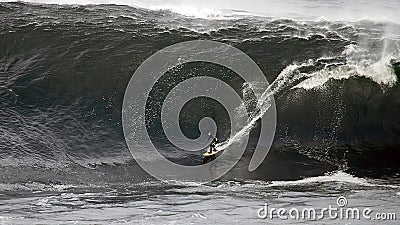Big Wave Surfer Stock Photo