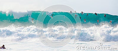 Big Wave Surfing in Hawaii Editorial Stock Photo