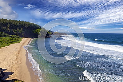 Big waves on Gris Gris cape on South of Mauritius Stock Photo