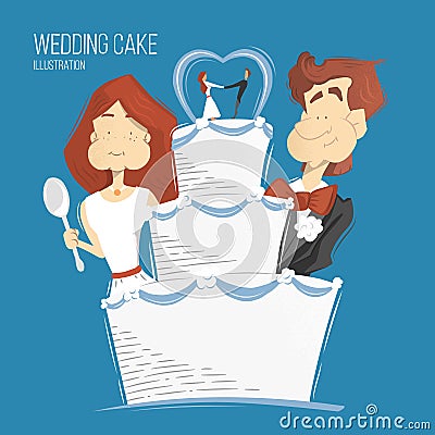 Big wedding cake Vector Illustration