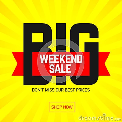 Big Weekend Super Sale banner Vector Illustration