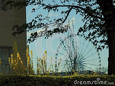 Big wheel of la Concorde over green Editorial Stock Photo