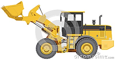 Big wheel loader Vector Illustration