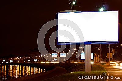 Big white billboard Stock Photo