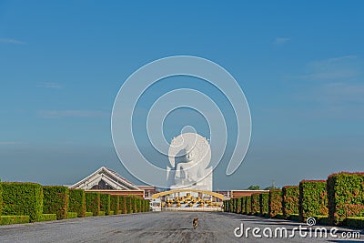 Big White Buddha image in Saraburi, Thailand. Stock Photo
