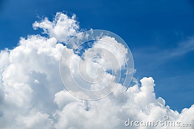 Big white cloudy and blue sky, Stock Photo