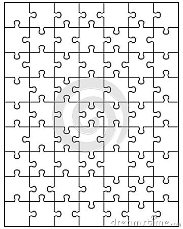 Big white puzzle Cartoon Illustration