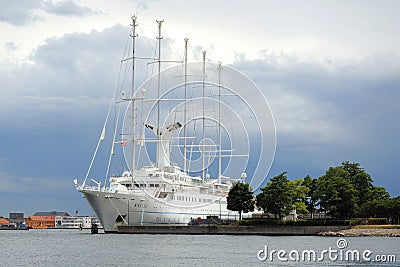 Big white ship in Kobenhavn, Copenhagen, Denmark Editorial Stock Photo