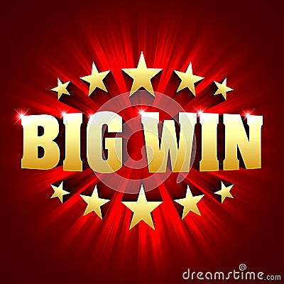 Big Win banner background for lottery or casino games Vector Illustration