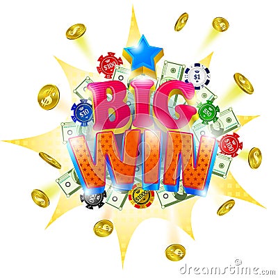 Big win casino banner. Vector Illustration