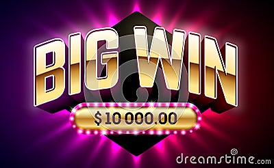 Big Win casino banner Vector Illustration