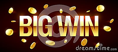 Big Win gambling games banner Vector Illustration