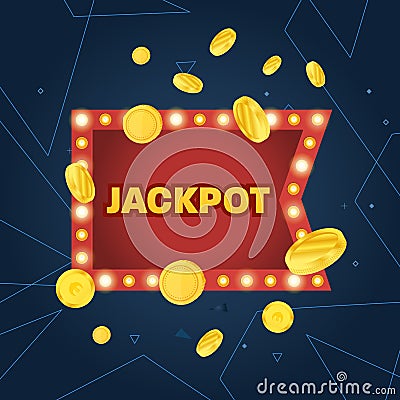 Big win jackpot concept. Casino jackpot. Lucky, success, financial growth. Vector Illustration