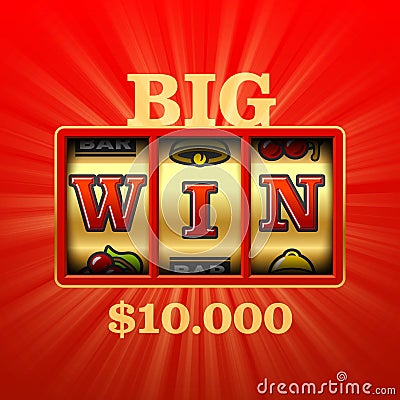 Big Win slot machine Vector Illustration